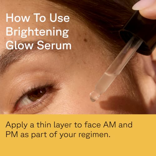 Acure Brightening Glow Serum 1 Fl Oz - Anti-Aging Face Serum, Vegan & Hydrating