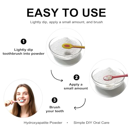 45g Microcrystalline Hydroxyapatite Powder for Teeth Remineralization & Sensitivity Relief - Unflavored, Non-Nano, Vegan