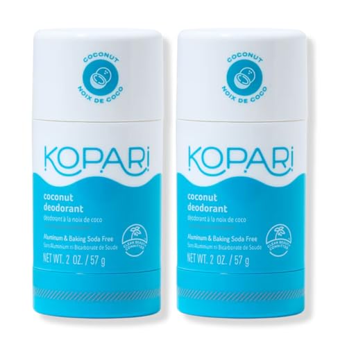 Kopari Aluminum-Free Coconut Deodorant 2 Pack - Plant-Based, Cruelty-Free, Original Scent