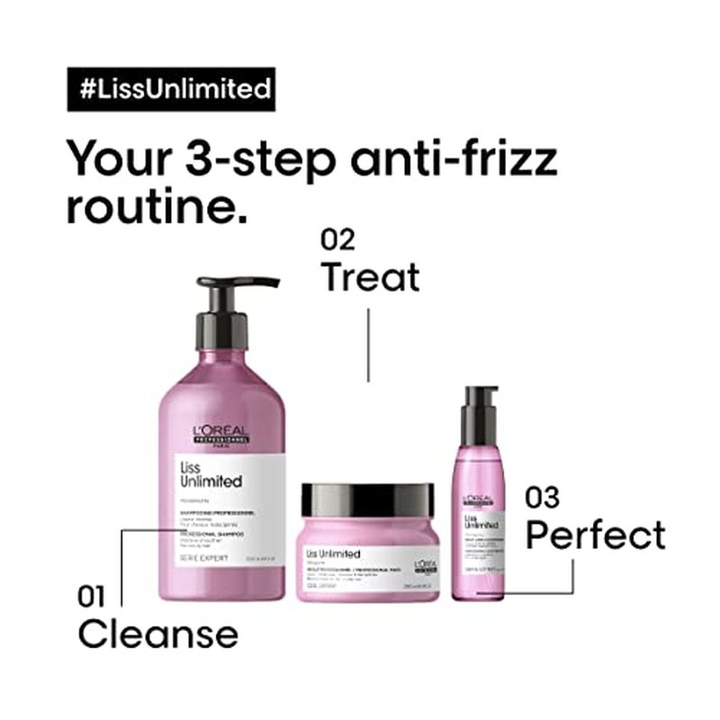 L'Or?al Professionnel Paris Liss Unlimited Blow-Dry Serum - For Frizz-Prone Hair, Provides Long-Lasting Frizz and Humidity Protection, With Prokeratin
