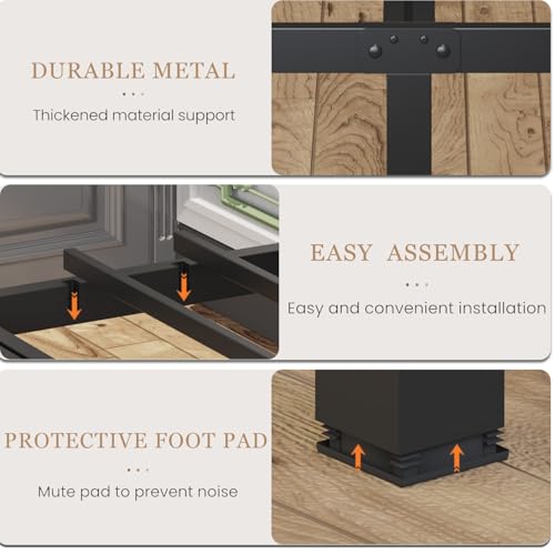Black Twin Bed Frame with Charging Station & RGB LED Lights, Heavy Duty Slats, Easy Assembly