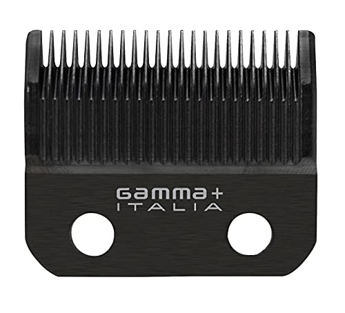 GAMMA+ Deep Tooth Titanium Hair Clipper Blade Set for Fixed & Moving Blades with Oil Reservoir - Black Diamond Carbon DLC Taper