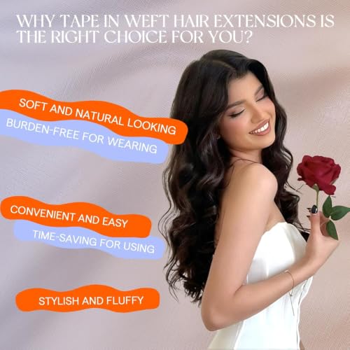 Full Shine Tape-In Weft Hair Extensions - Desert Blonde Highlighted 20 Inch (Pack of 50G)