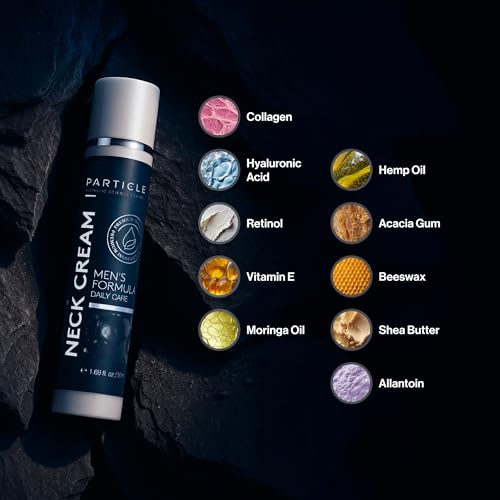 Particle Men’s Neck Cream - Hydrating Anti-Aging Skin Care with Collagen & Hyaluronic Acid, 1.7 fl oz