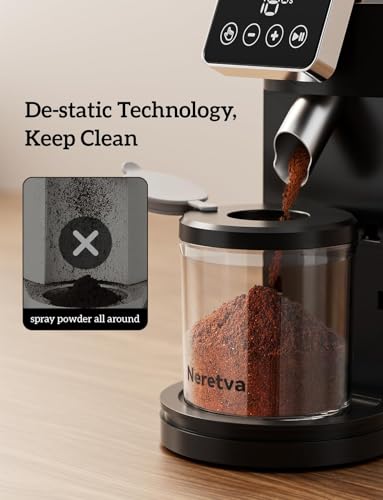 Neretva Stainless Steel Espresso Coffee Grinder with Portafilter Holder - Silver