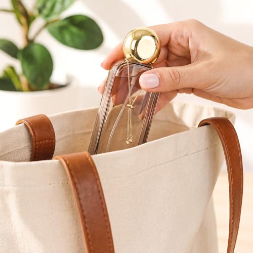 Brown Glass Lotion & Perfume Spray Bottles with Pump & Chain - 4 Pack