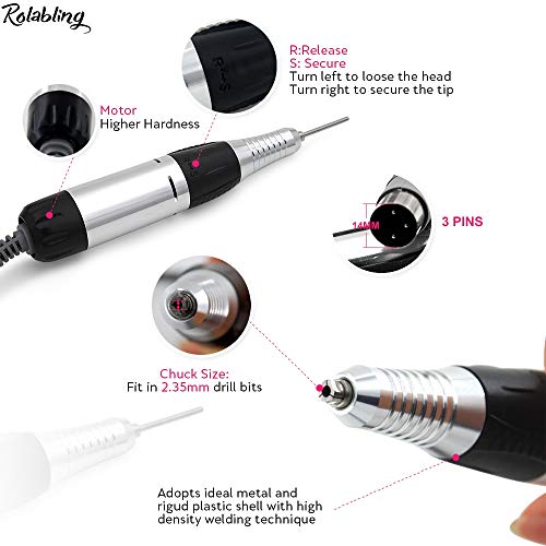Rolabling 110V Professional Nail Drill Machine 30000RPM Electric Nail File