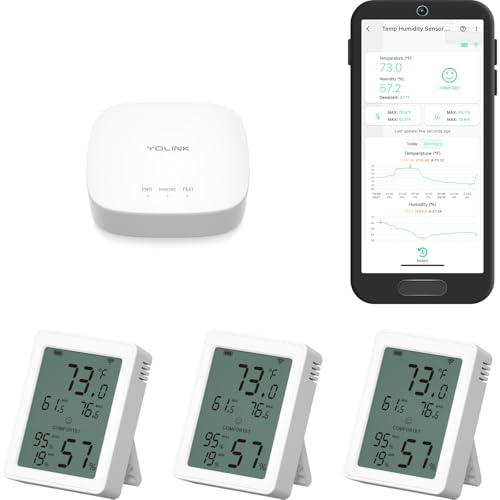 YoLink Indoor Thermometer Hygrometer LCD Kit 3-Pack + Hub - Variation 4