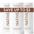 Native Aluminum-Free Deodorant Coconut & Vanilla Scent 2.65oz Pack of 3