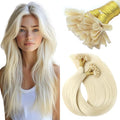 VINBAO U Tip Hair Extensions Blonde 14 Inch #60 Platinum - Remy Human Hair