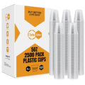 Disposable Plastic Cups 5oz Clear Tumblers - 2500 Pack, Party & Event Use - PP-2500Pack-5oz
