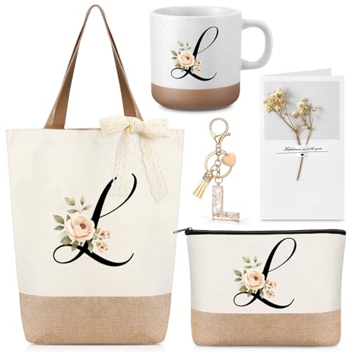 Kacctyen Monogrammed Initial Gift Set for Women, Large L Edition