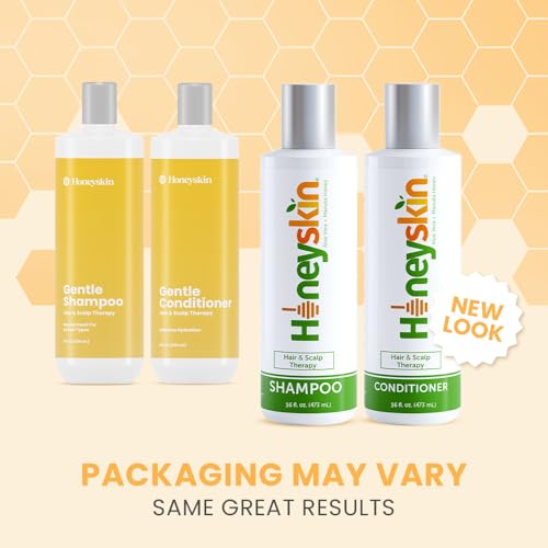 Honeyskin Hair Growth Shampoo & Conditioner Set 16oz Pack of 2 - Sulfate-Free Hydrating & Volumizing for Thinning Hair
