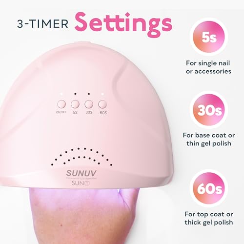 SUNUV Pink UV Nail Dryer, Hema-Free Gel Polish Kit, 16 Color Gel Polish Set