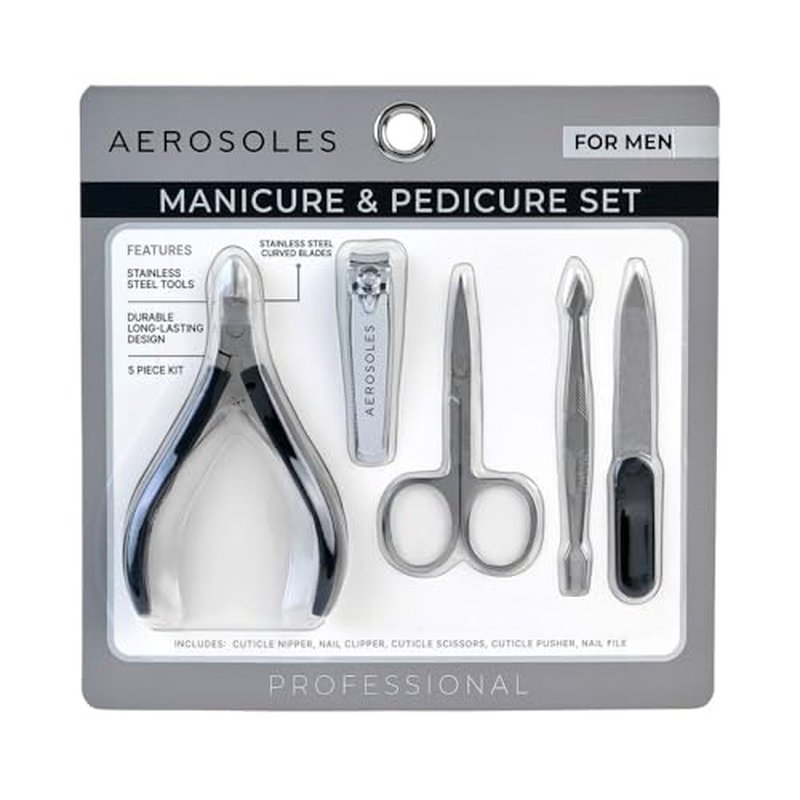 Aerosoles 5PC Manicure & Pedicure Set for at-Home Foot Spa ? Complete Kit for Feet Care