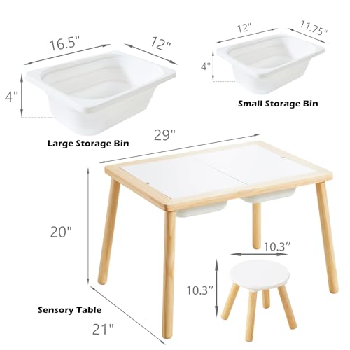 Toddler Sensory Play Table with Storage Bins for Sand & Water - 3 to 5 Years
