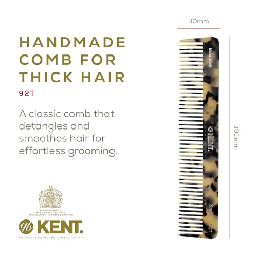 2 Pack Wide Tooth Detangler Comb for All Hair Types - Handmade Sawcut & Polished
