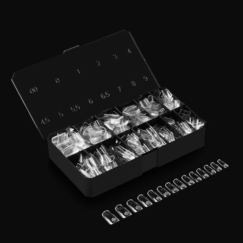 Apr?s Gel-X¢ç Natural Square Medium Tip Box | 500pc Gel-X Tips, 11 Sizes 00-9, Premium Quality