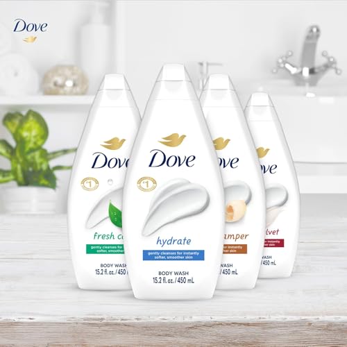 Dove Body Wash Variety 6-Pack ? Hydrate, Gentle Pamper, Fresh Care, and Silky Velvet, 15.2 Oz Ea