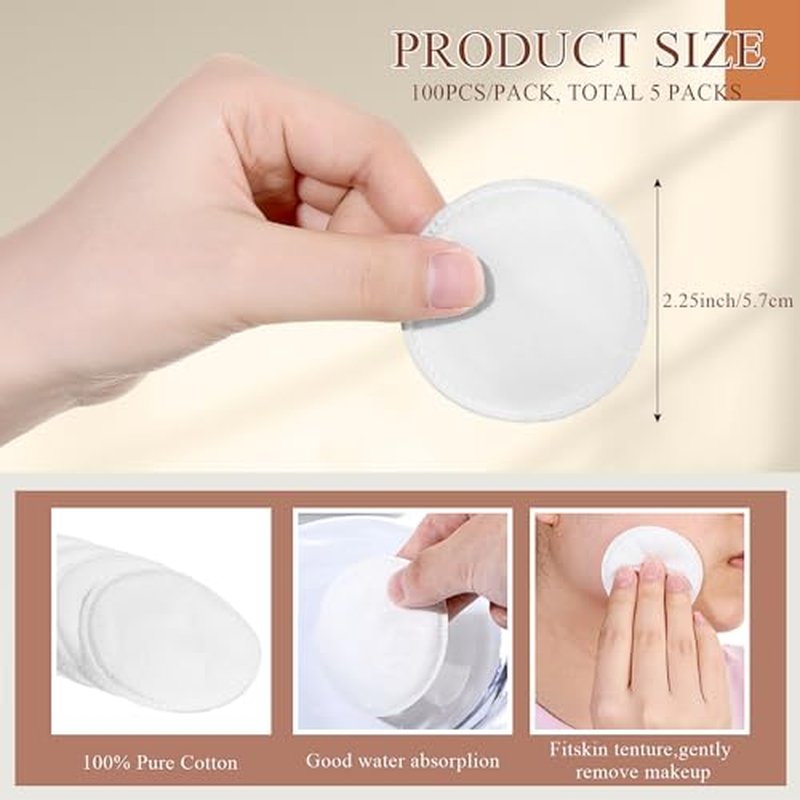 2700 Count Hotel Vanity Set Bulk 1000 Cotton Balls 500 Cotton Rounds 1000 Swabs with Double Round Tip 200 Dental Floss Picks for Face Makeup Removal Toiletries