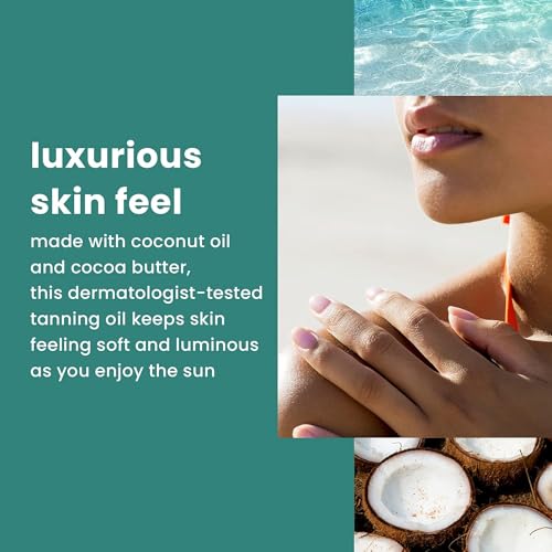 Tanning Oil with Coconut & Botanical Extracts - Hydrating & Reef-Friendly - 8 oz Pack of 3