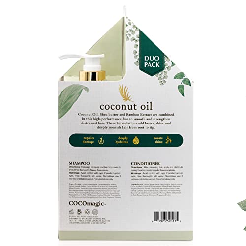 CocoMagic Coconut Oil Shampoo & Conditioner Duo - Hydrating Hair Care Set