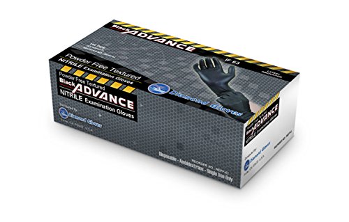 Large Black Nitrile Exam Gloves - Heavy Duty Medical Grade, Powder-Free, 6.3 Mil, 1000pcs Case with Variation - Black
