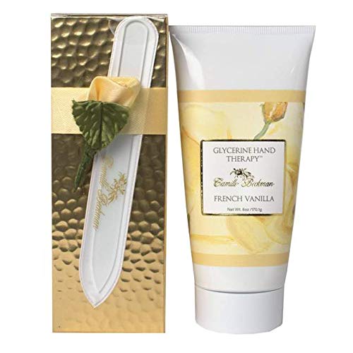 French Vanilla Hand Cream Gift Set - Romantic Manicure with Nail File & Moisturizer