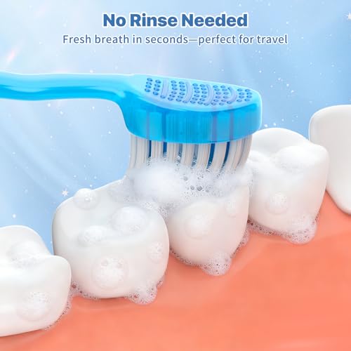 GoFujuco 70-Pack 5-in-1 Disposable Travel Toothbrush with Floss & Tongue Scraper