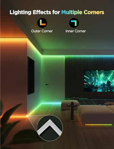 Govee RGBIC LED Strip Lights 16.4ft with Covers, Smart WiFi Control, APP, Voice Compatible