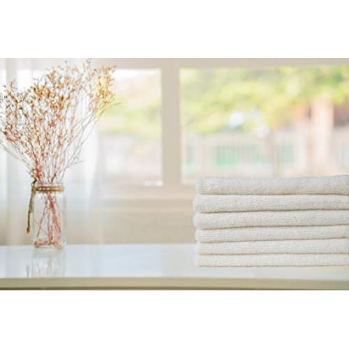 RosenSoft Oversized Wash Clothes-16x14 in Extra Large Wash Cloths for Body and Face, Hand Gym Spa- Fingertip Towels for Bathroom, Bath Towel Set (White, 6)