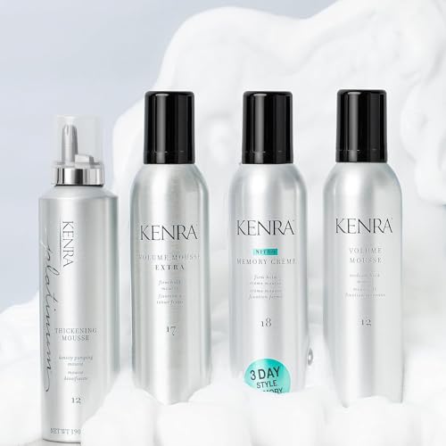 Kenra Volume Mousse 12 - Medium Hold, Non-Flaking Hair Styling Foam, 8oz 2-Pack