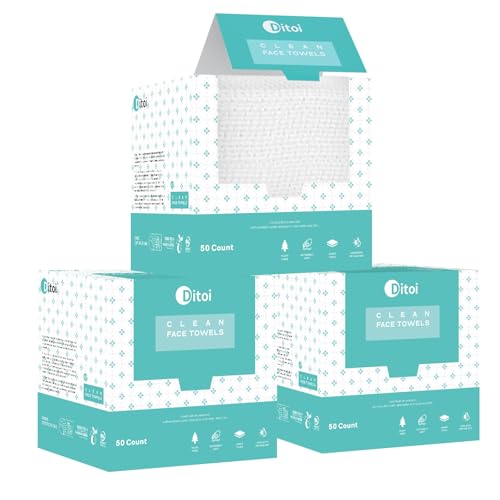Disposable Face Towels XXL Ultra-Soft 50 Count Pack for Facial Cleansing