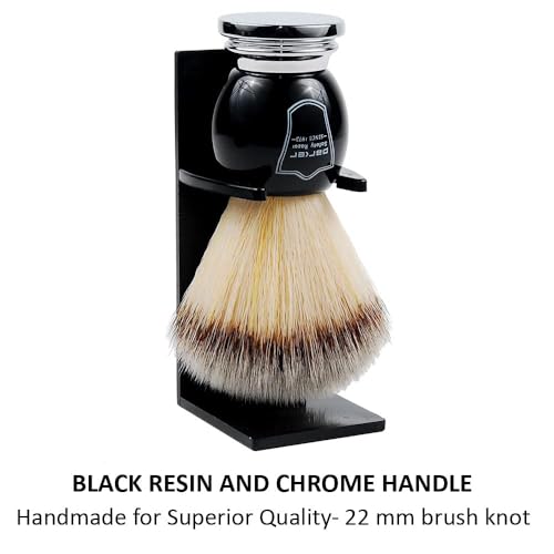 Synthetic Silvertip Shaving Brush with Stand - Black Chrome, 22mm Knot