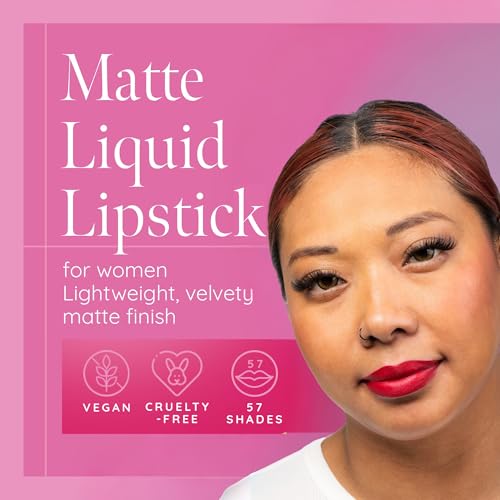 Aromi Matte Liquid Lipstick Bundle | Long-Lasting Lip Colors for Women, Magenta, Bright, True, Dark Red (Red Liquid Lipstick Bundle) | Matte Finish, Four Red Shades, Vegan, Cruelty-free, Long-Lasting
