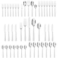 45-Piece Silverware Set with Serving Utensils - Forged Flatware Cutlery, Silver Variation