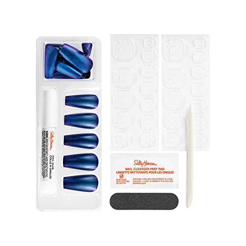 Sally Hansen Salon Effects¢ç Perfect Manicure, Hyp-Nautical, Press On Nails, Coffin Shaped, Non-Damaging Adhesive Tabs, File, and Alcohol Pad Included (Pack of 2)