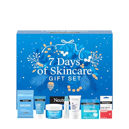 Neutrogena 7 Days of Skincare Set ($56.00 Value), Daily Skin Care Essentials ? Face Wash, Facial Moisturizer, Makeup Remover Wipes, Pimple Patches & More, 7 Full & Travel Size Toiletries