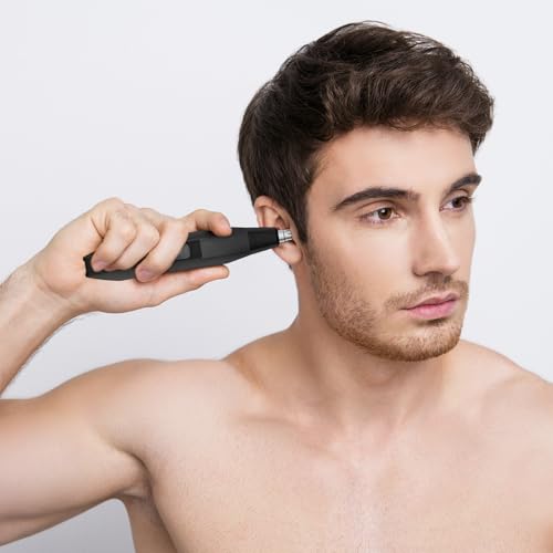 Soonsell Electric Nose Hair Trimmer for Men,Painless Nose Trimmer for Men,Powerful 8000RPM Motor,Easy to Clean,Wet/Dry Use