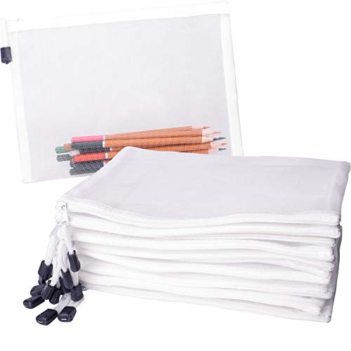 White Mesh Makeup Cosmetic Bag Set - 20 Pouches, Travel Organizers