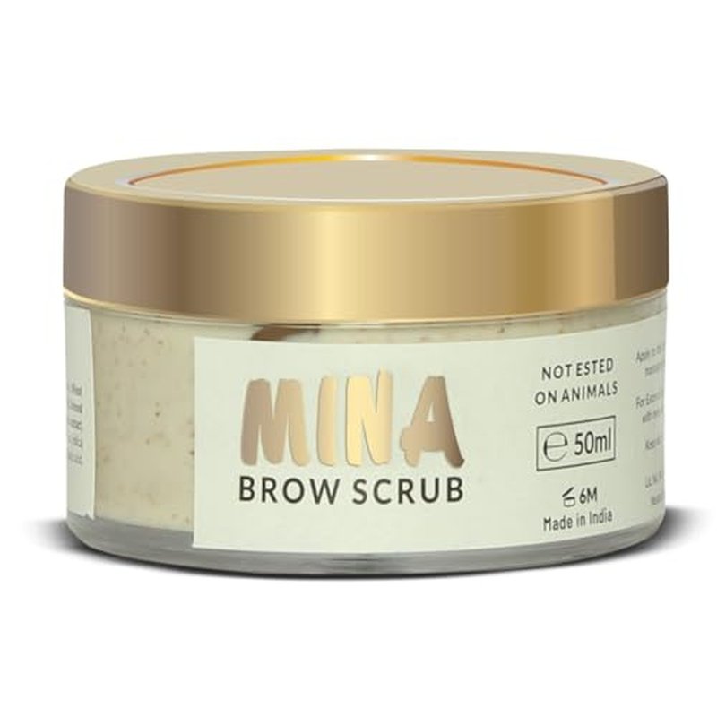 MINA Brow Scrub | For Long-Lasting Henna Or Tint | Natural Extracts Gently Exfoliate The Skin | Prepare The Area For Henna Or Tint 50ml | Organic Brow Scrubber for Tinting Process