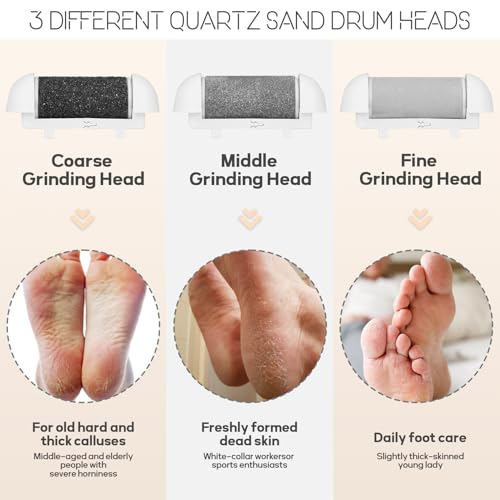 Automatic Callus Remover for Feet, Rechargeable Pedicure Tools for Feet, Electric Foot Callus Remover with 3 Roller Heads 2 Speed, Waterproof Foot File Perfect for Dead Hard Cracked Dry Skin
