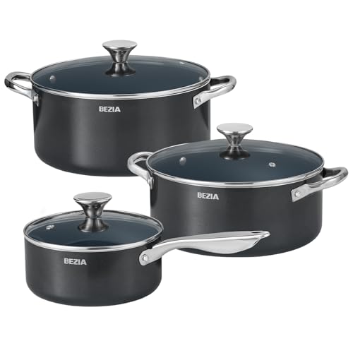 Nonstick Induction Stock Pot Set with Lids - 6-Piece Kitchen Cookware