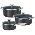 Nonstick Induction Stock Pot Set with Lids - 6-Piece Kitchen Cookware