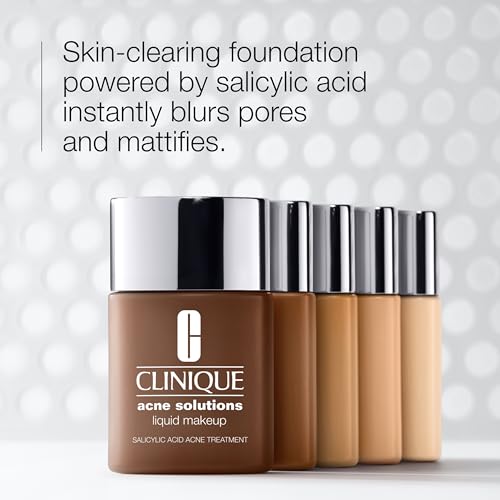Clinique Acne Solutions Liquid Foundation Makeup With Salicylic Acid For Dry Combination to Oily Skin Types | Medium Coverage, Natural Matte Finish