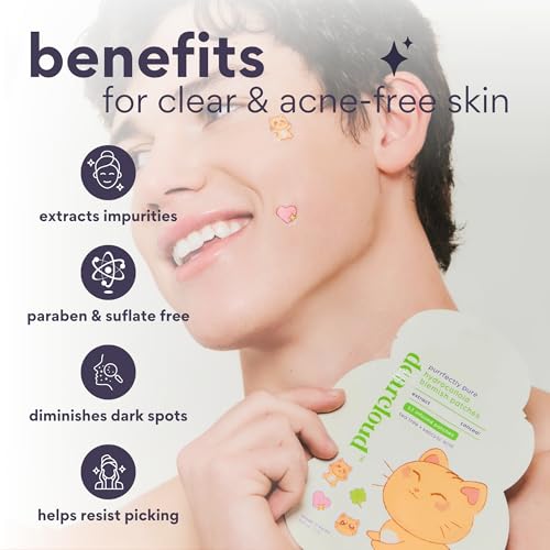 dearcloud Hydrocolloid Blemish Patches - 36 Count - Pimple Patches for Face, Acne Spot Treatment With Niacinamide & Salicylic Acid (Purrfectly Pure)