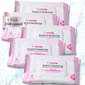 mivida Hypoallergenic Makeup Remover Wipes with Vitamin E 5x50 count Total 250 bulk makeup removing wipes | For Sensitive Skin | Fragrance Free | Alcohol Free