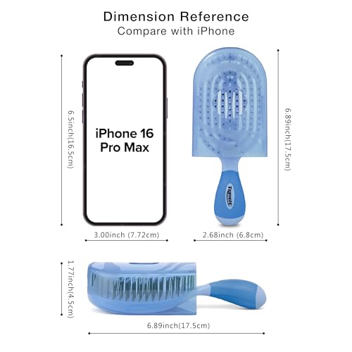 NuWay 4Hair® TravelC Baby Blue U.S. Patented Curved Scalp Care Travel Brush with Case