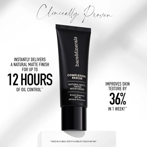 Complexion Rescue Natural Matte Tinted Moisturizer, Spice 08, Vegan, Cruelty-Free & Dermatologist-Tested