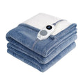 Westinghouse Heated Throw Blanket 50x60 Blue Jacquard Flannel Sherpa Electric
